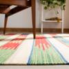 SAFAVIEH Montauk Collection Area Rug - 6' Square, Green & Blue, Handmade Boho Cotton, Ideal for High Traffic Areas in Living Room, Bedroom (MTK553Y) view 4