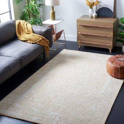 SAFAVIEH Metro Collection 3' x 5' GoldIvory MET905D Handmade Premium Wool Entryway Living Room Foyer Bedroom Accent Rug