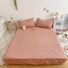 CFYCYHDZHT Cool and Breathable Sheet,Thick Quilted Non Slip Mattress Protector, Soft Comfortable Fitted Sheets for Boys and Girls Bedroom Single Double Bed Orange 180cmx200cm+27cm view 1