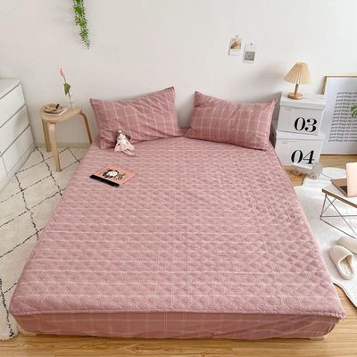 CFYCYHDZHT Bedding Extra Deep Fitted Sheets,Thick Quilted Non Slip Mattress Protector, Soft Comfortable Fitted Sheets for Boys and Girls Bedroom Single Double Bed Checkered 120cmx200cm+27cm
