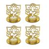 Indo Essentials-(Set of 4) Lord Aspesious Ganesha Decorative Tealight Candle Stand Holder for All Religious Festive Pooja Thali view 1