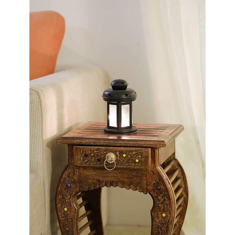 Indo Essentials-Decorative Lantern/Lamp with Decorative T-Light Candle