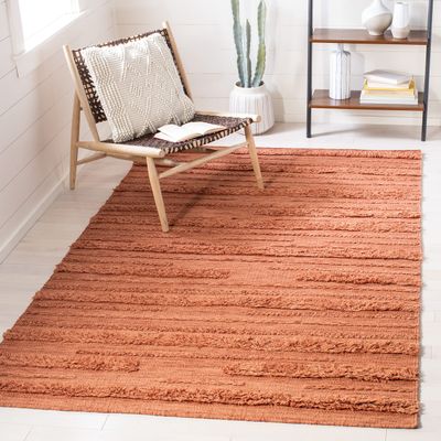 SAFAVIEH Vermont Collection Accent Rug - 4' x 6', Rust & Orange, Handmade Rustic Textured Wool, Ideal for High Traffic Areas in Entryway, Living Room, Bedroom (VRM901P)