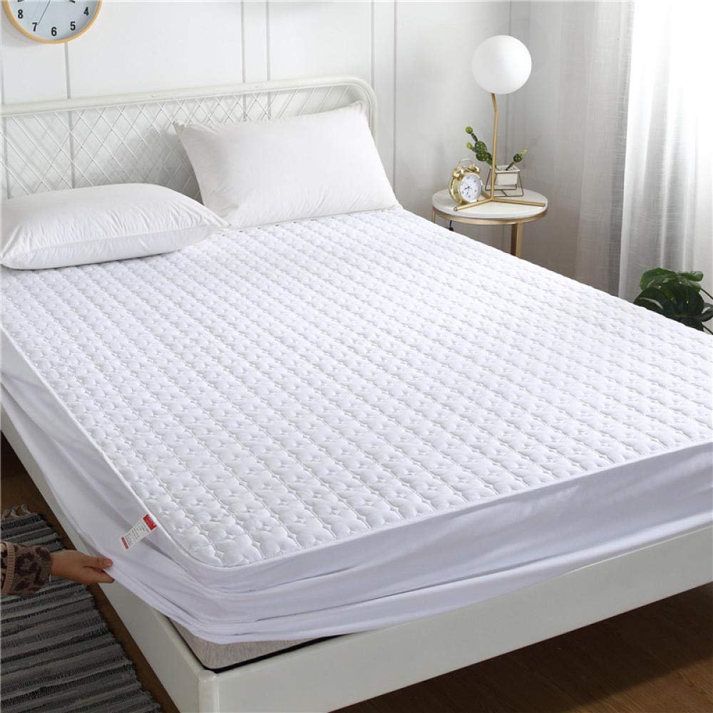 CFYCYHDZHT Bed Sheet Set,Autumn Winter Thick Quilted Mattress top hat, Hotel Homestay Guest Room Holiday Home Pure Color Mattress Protector White 2 200220cm