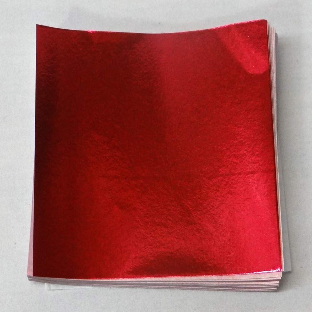 Candy Molds N More Red Confectionery Foil Wrappers, 125 Sheets (5 1/2" x 7 1/4")
