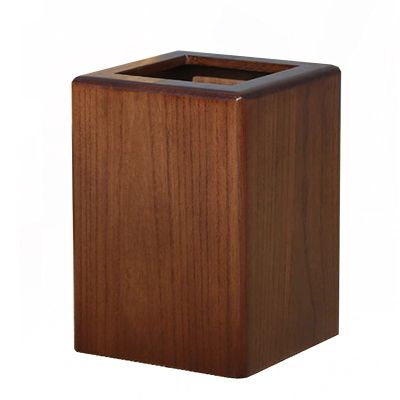 CL-ZZZ Wooden Trash Can Cube Shape Waste Paper Basket, Trash Storage with Inner Plastic Rubbish Bin, Eco-Friendly Rubbish Bin, Dark Brown