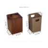CL-ZZZ Trash Can Wooden Square Rubbish Bin with Inner Plastic Waste Basket, for Bedroom, Living Room, Bathroom and Office, Waste Bin Dark Brown view 2