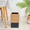 Wooden Square Trash Can, Eco-Friendly Rubbish Bin, Ideal as a Creative Wastepaper Bin, Wooden Garbage Can for Living Room Office Kitchen Hotel view 1