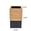 Wooden Square Trash Can, Eco-Friendly Rubbish Bin, Ideal as a Creative Wastepaper Bin, Wooden Garbage Can for Living Room Office Kitchen Hotel view 2
