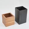 Wooden Square Trash Can, Eco-Friendly Rubbish Bin, Ideal as a Creative Wastepaper Bin, Wooden Garbage Can for Living Room Office Kitchen Hotel view 3