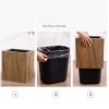 Wooden Square Trash Can, Eco-Friendly Rubbish Bin, Ideal as a Creative Wastepaper Bin, Wooden Garbage Can for Living Room Office Kitchen Hotel view 4