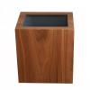 CL-ZZZ Trash Bin Wooden Trash Can, Square Waste Paper Basket with Inner Plastic Rubbish Bin, Eco-Friendly Under Desk Office Bin for Bathroom, Kitchen view 1