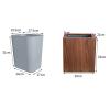 CL-ZZZ Trash Bin Wooden Trash Can, Square Waste Paper Basket with Inner Plastic Rubbish Bin, Eco-Friendly Under Desk Office Bin for Bathroom, Kitchen view 2