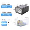 Yukui LLc Large Clear Shoe Boxes Stackable,6 Pack Hard Plastic Shoe Storage Boxes with Magnetic Door,Drop Front Shoe Organizer Containers,Shoe Case Sneakers Storage Fit US Size 12 Black view 2