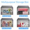 Yukui LLc Large Clear Shoe Boxes Stackable,6 Pack Hard Plastic Shoe Storage Boxes with Magnetic Door,Drop Front Shoe Organizer Containers,Shoe Case Sneakers Storage Fit US Size 12 Black view 4