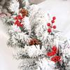 Wreath LIU- Christmas Garlands 5.9 Ft Decorated Long, with Natural Pine Cones,Red Berries,Falling Cedar Branches,for Home Farmhouse Front Door Mantel Dining Table Xmas Decor view 2