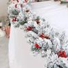 Wreath LIU- Christmas Garlands 5.9 Ft Decorated Long, with Natural Pine Cones,Red Berries,Falling Cedar Branches,for Home Farmhouse Front Door Mantel Dining Table Xmas Decor view 3