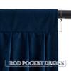 StangH Navy Blue Velvet Curtain Valances - Super Soft Blackout Waterfall Swag Valances for Kitchen/Living Room, Extra Wide Room Divider Curtains for Dining Room, W79 inches, 1 Panel view 3