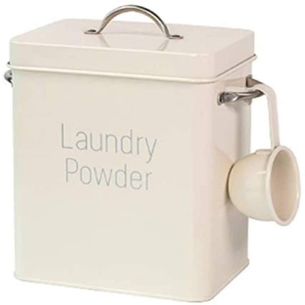 YRHH Beautiful Storage Boxes for Laundry Powder with Shovel White