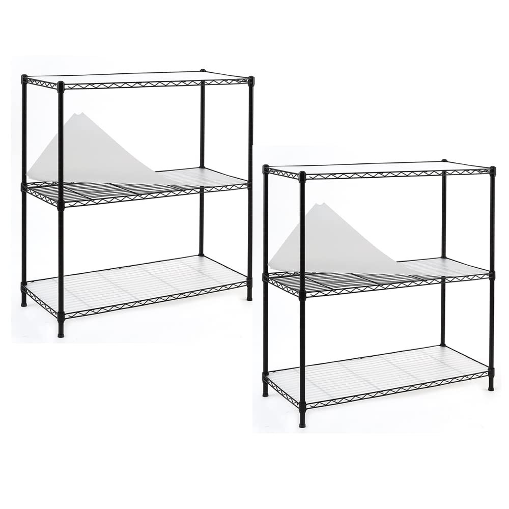 EFINE 2-Pack 3-Shelf Shelving Unit with 3-Shelf Liners, Adjustable Rack, Steel Wire Shelves, Shelving Units and Storage for Kitchen and Garage (36W x 16D x 36H)