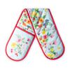 Maison d' Hermine Double Oven Mitts 100% Cotton 7"x35" Double Oven Mitt Heat Resistant BBQ Cooking Gloves with Loop Baking Grilling Kitchen Hotel Home Farmhouse Spring Summer (Jardin D'Ete - Mint) view 1