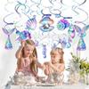 30 Pcs Mermaid Hanging Swirl - Mermaid Party Decorations, Mermaids Parties Supplies for Girls, Ocean Ceiling Streamers for Mermaids Party Favors, Baby Shower and Theme Birthday Parties Decoration view 2
