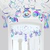 30 Pcs Mermaid Hanging Swirl - Mermaid Party Decorations, Mermaids Parties Supplies for Girls, Ocean Ceiling Streamers for Mermaids Party Favors, Baby Shower and Theme Birthday Parties Decoration view 4
