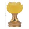 Yosoo Colorful Glass Lamp, 2Set LED Lotus Buddhist Light with Alloy Base Colorful Buddha Lamp Ornament Prayer Faith Supplies(01) view 2