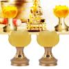 Yosoo Colorful Glass Lamp, 2Set LED Lotus Buddhist Light with Alloy Base Colorful Buddha Lamp Ornament Prayer Faith Supplies(01) view 4