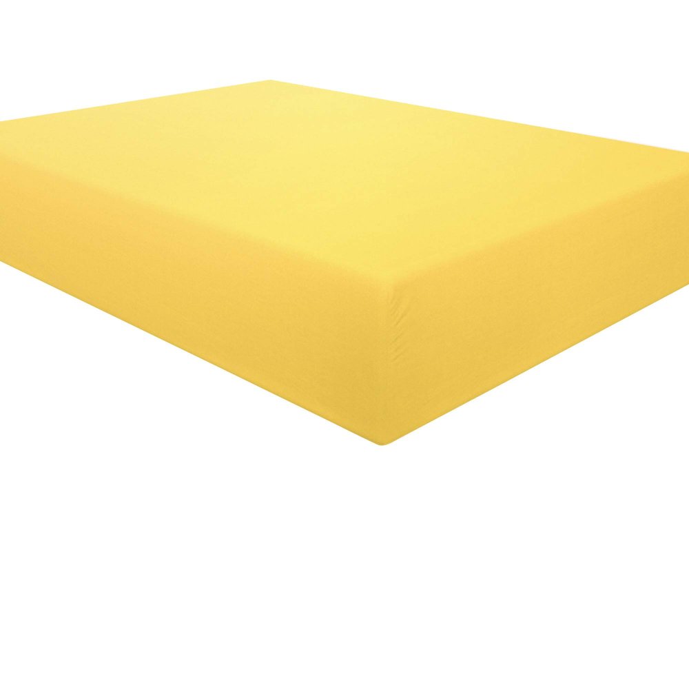 800 Thread Count 100% Cotton Sheets - 3-Piece Twin Size Sets, Luxury Sateen Sheets, 1 Fitted Sheet and 2 Pillowcase, Fits Mattress Upto 18" Deep Pocket - Yellow
