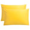800 Thread Count 100% Cotton Sheets - 3-Piece Twin Size Sets, Luxury Sateen Sheets, 1 Fitted Sheet and 2 Pillowcase, Fits Mattress Upto 18" Deep Pocket - Yellow view 2