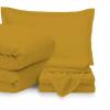 7 Piece Bed-in-A-Bag Comforter & Sheet Set 15" Deep Pocket, 100% Egyptian Cotton Oversized Super King Size, Gold, Sets Include - 1Comforter, 1Flat Sheet,1Fitted Sheet, 2Pillowcase & 2Pillowsham view 1