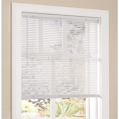 Cordless 1" Light Filtering Mini Blind, White (24" Wide x 64" Long)