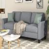 3-Seat Sofa Upholstered Sofa, 76" Modern Upholstered Sofa for Living Room, Linen Fabric, Sturdy Hardwood Frame, Easy Assembly (Gray) view 3