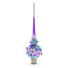 Dimensional Roses on PurpleGlass Christmas Tree Topper 11 Inches view 1