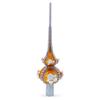 Dimensional Pearl Roses on Gold Glass Christmas Tree Topper 11 Inches view 1