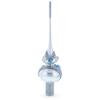 Dimensional Blue Roses and Flowers on Silver Glass Christmas Tree Topper 11 Inches view 3
