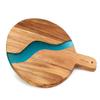 AKRILANE Acacia Wood Cheese Board with Handle  Handmade Charcuterie Board with Blue Resin River  Luxury Serving & Cutting Board for Kitchen, Entertaining, and Home Dcor view 1