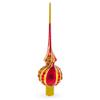 Dimensional Red Jewels on Golden Spirals Glass Christmas Tree Topper 11 Inches view 1