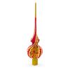 Dimensional Red Jewels on Golden Spirals Glass Christmas Tree Topper 11 Inches view 2