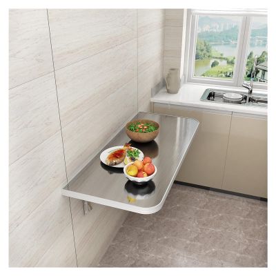 ALGWXQ Heavy Duty Fold Fown Dining Table Wall Mounted Storage Shelf with Metal Brackets for Laundry Room Home Bar Kitchen Space Saving (Color : Silver, Size : 50x30cm)