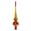 Peaches on Gold Glass Christmas Tree Topper 12.5 Inches view 1