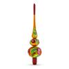 Peaches on Gold Glass Christmas Tree Topper 12.5 Inches view 2