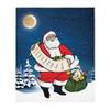 African American Santa Reviewing List Night Background Throw Blanket view 1