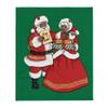 African American Mr & Mrs. Santa Claus Throw Blanket - Green Background view 1
