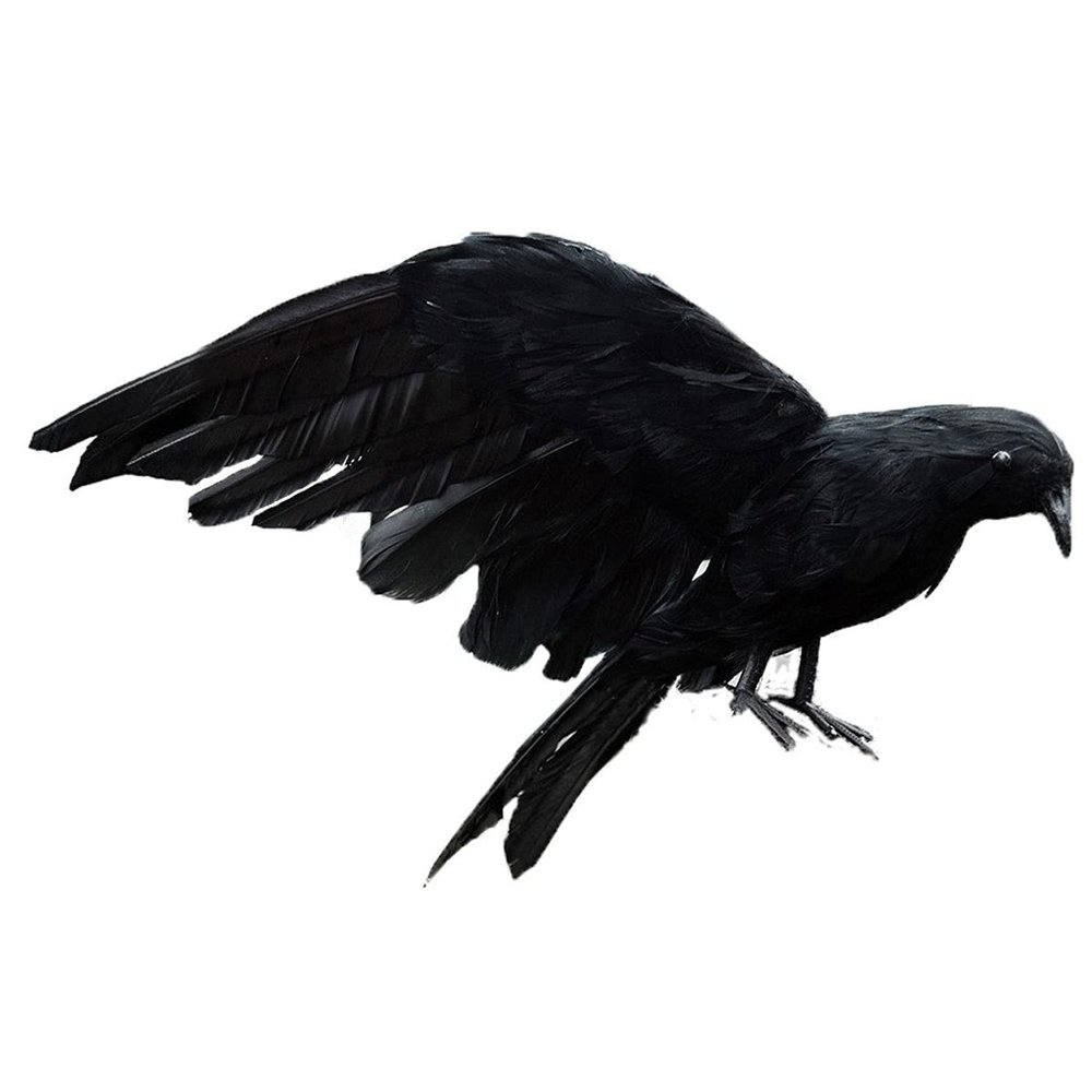 XYHJK Feather Crow, Halloween Crow Decoration Props, Artificial Bird Fake Crow Party Holiday Holiday Black Feather Bird Props (Color : 1)