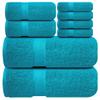 Infinitee Xclusives Luxury 100% Cotton Towel Set  8 Piece Bathroom Towel Set (2 Bath Towels, 2 Hand Towels, 4 Washcloths)  Soft & Absorbent Towels for Bathroom (Serene Teal) view 1