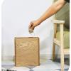 CL-ZZZ Nordic Style Wooden Square Trash Can with Pressing Ring for Bedroom, Living Room, Bathroom and Office, Waste Bin Wastebaskets Trash bin view 3