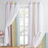 NICETOWN Kids Curtains for Nursery, Star Hollow-Out Rainbow Curtains for Girls Bedroom, Double-Layer Colorful Striped Layered Window Curtain for Thanksgiving, 42W x 84L Inches, Set of 2 view 1