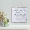 Aihesui Wood Sign Hanging Wall Decoration Farmhouse Every Year I Fall for Pumpkins Bonfires Smores Autumn Leaves and You Wall Art for Living Room Kitchen Batheroom Bedroom Office School 16x16inch view 3